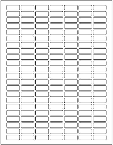 Royal Green White Printable Label Sheets 1" x 0.375" – 15,700 Rectangular Stickers for Laser Printer - 100 Sheets + 10 Bonus Color Sheets - Downloadable Template Included