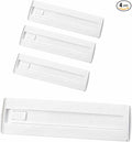 4 Pcs Drawer Dividers for Clothes, 3.15" High 11.34"-19.69" Adjustable Expandable Dresser Drawer Organizer, Clear Plastic Separators for Dresser, Baby Clothing (4, white‌)