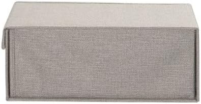 Household Essentials Small Drop Front Shoe Box with Clear Front Panel, Sturdy Poly‑Blended Linen, Gray Finish, Set of 2