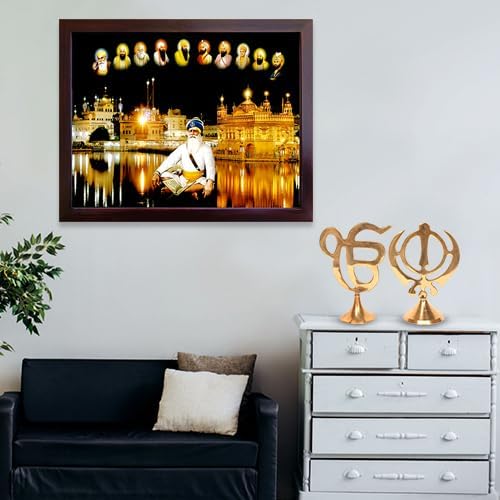 Lord Sikh Guru poster print with frame for Home Decor and Gifting Purpose (229-70)