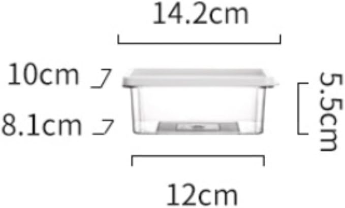 Food Storage Container Refrigerator Fresh-Keeping Storage Box Sealed Frozen Box Storage Household Portable Sub-Package Box Kitchen Refrigerator Food Organizer (Color : Clear, Size : D)