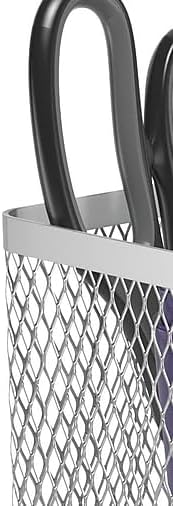 TRU RED Stackable Wire Mesh Jumbo Pencil Holder, Silver, 3‑Pack – Large Desktop Organizer for Pens, Markers & Office Supplies