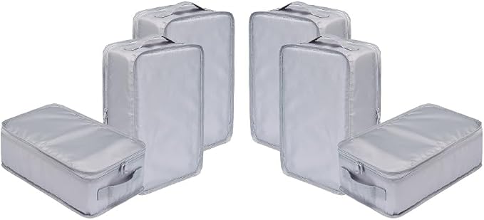 Travel Shoe Bags, Foldable Waterproof Shoe Pouches Organizer-Double Layer (6 Grey Shoe Bags)