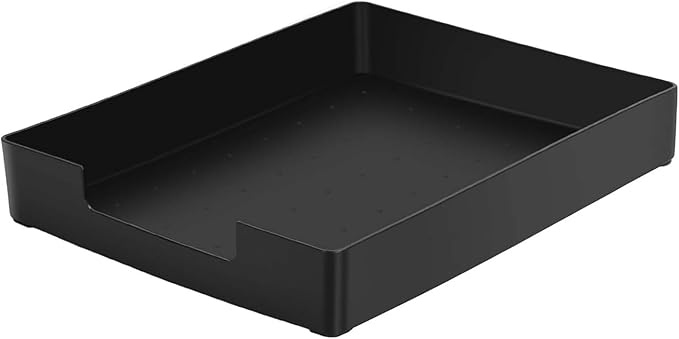 Letter-Size Tray, Desk Drawer Organizer for A4 Paper, Black | Stackable plastic paper tray, fits A4 & letter. Desktop file organizer for office, school, home use. space-saving.