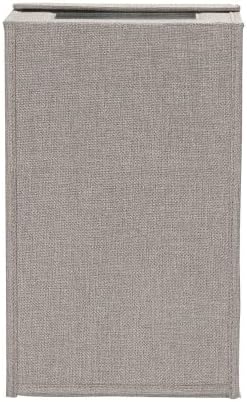 Household Essentials Small Drop Front Shoe Box with Clear Front Panel, Sturdy Poly‑Blended Linen, Gray Finish, Set of 2