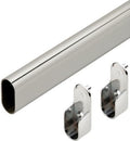 Oval Closet Rod with End Supports (CHROME - 18 inch)