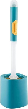 Toilet Brush Durable Cleaning Brush Perforated Wall-Mounted Spray Toilet Brush Dead Corner Long Handle Toilet Cleaning Brush for Home Bathroom Toilet Brush Holder (Blue) (Blue)