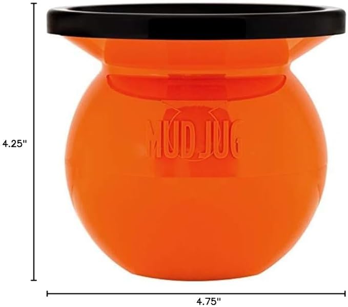 Mudjug Orange Classic Portable Spittoon – Travel Ready Spit Jug with Deep Funnel, Spill-Resistant Design, Weighted Base for Enhanced Stability, Easy to Carry Dip Spit Cup