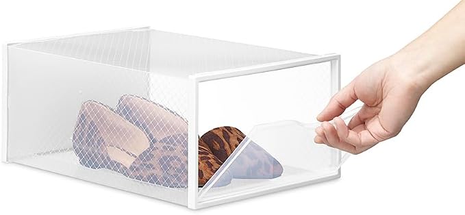 Whitmor Stackable Shoe Boxes - Set of 16 - White