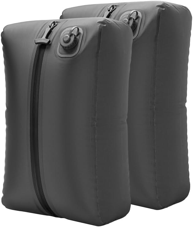 Reeyee Electric Vacuum Compression Bag Kit, 20L Portable Travel Packing Cube with Built-in Pump, Type-C Rechargeable, Odor & Waterproof Anti-Rip TPU, Saves 60% Space Storage bags (2, Gray)