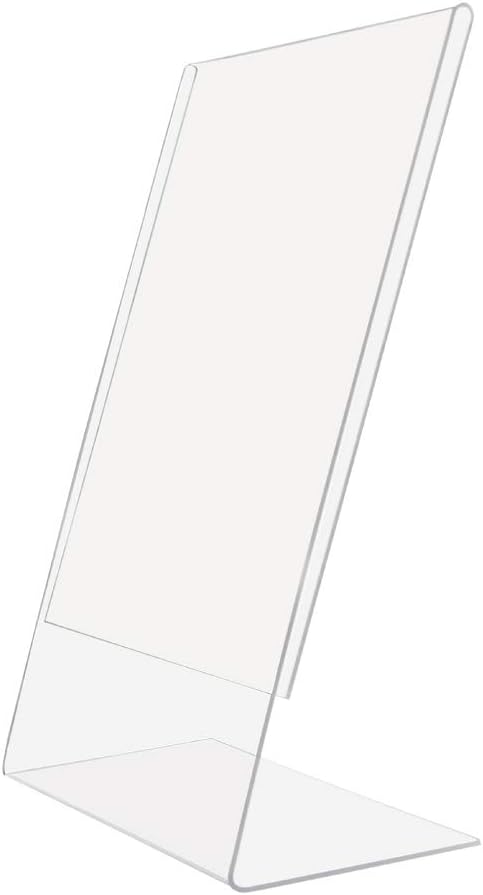 SOURCEONE.ORG 8.5 x 11 Thick Acrylic Slant Back Sign Holder, Ad Frame, Picture Frame, Clear sign holder, Acrylic flyer holder for Business, Office, Events, Trade Shows, Museums, Retail Stores (3 Pack)