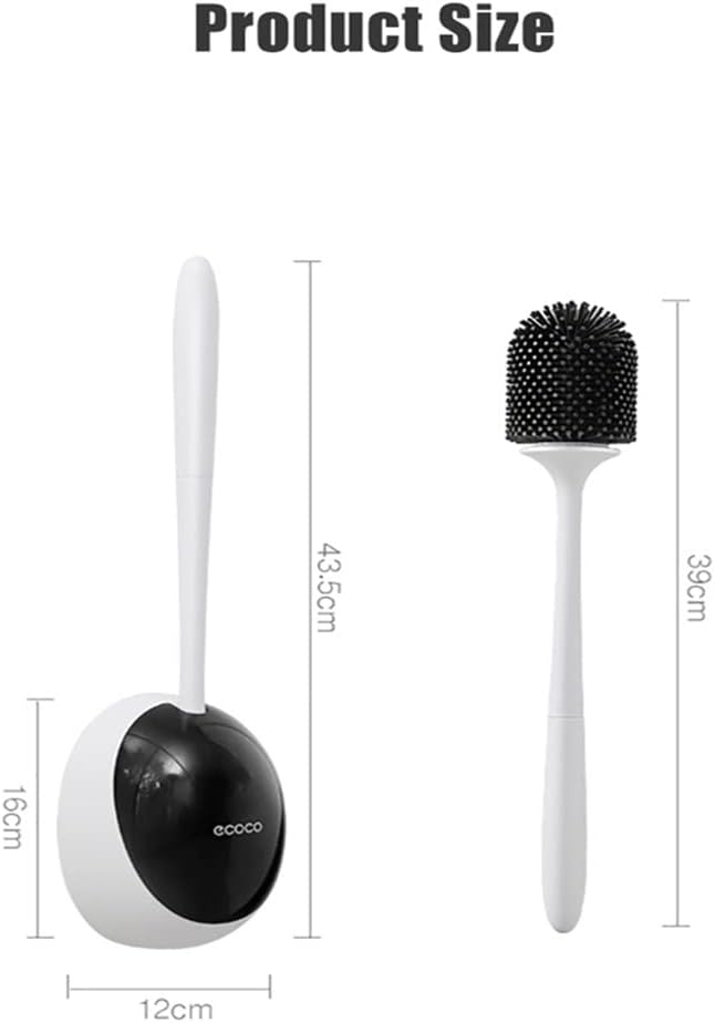 Toilet Brush for Bathroom Silicone Brush Holder Cleaning Tool Home Cleaning Brush for Toilet Bathroom Accessories Set Bathroom Toilet Brush Holder (Gray) (Gray)