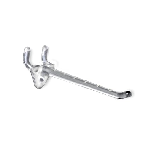 Azar Displays 800074-CLR 4-Inch Plastic Hook, 50-Pack,Clear