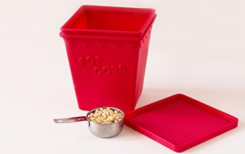 Microwave Popcorn Popper | Replaces Microwave Popcorn Bags | Healthy Air Popped Popcorn - No Oil Needed | BPA Free Premium European Grade Silicone Popcorn Maker by Cestari Kitchen (Red Makes 8 cups)