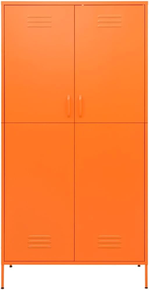 Metal Side Storage Cabinet, Employees Locker Industrial Steel Storage Cabinet with 4 Adjustable Shelves for Office, Garage, Home, 35.4"x19.7"x70.9"