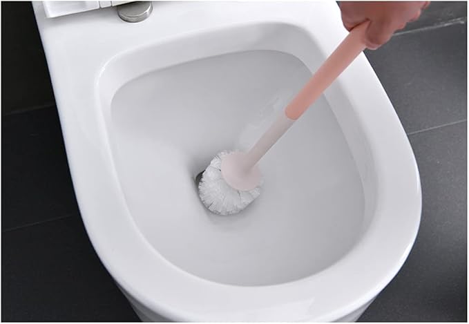 Toilet Brush 2 Pc Creative Plastic Toilet Brush Modern Bathroom Toilet Brush Holder Household Cleaning Wc Home Items Bathroom Toilet Brush Holder (Pink) (Blue)