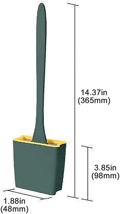 Toilet Brush 2pc No Dead Ends to Wash Toilet Brush Plastic Hanging Type The Toilet Silicone Convenient Home Brush Cleaning Supplies Bathroom Toilet Brush Holder (Green) (White)