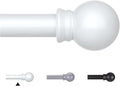 Thestoa Curtain Rods for Windows 30-62 Inch, 5/8" White Curtain Rod for Bedroom, Living Room,Kitchen,Farmhouse, Outdoor