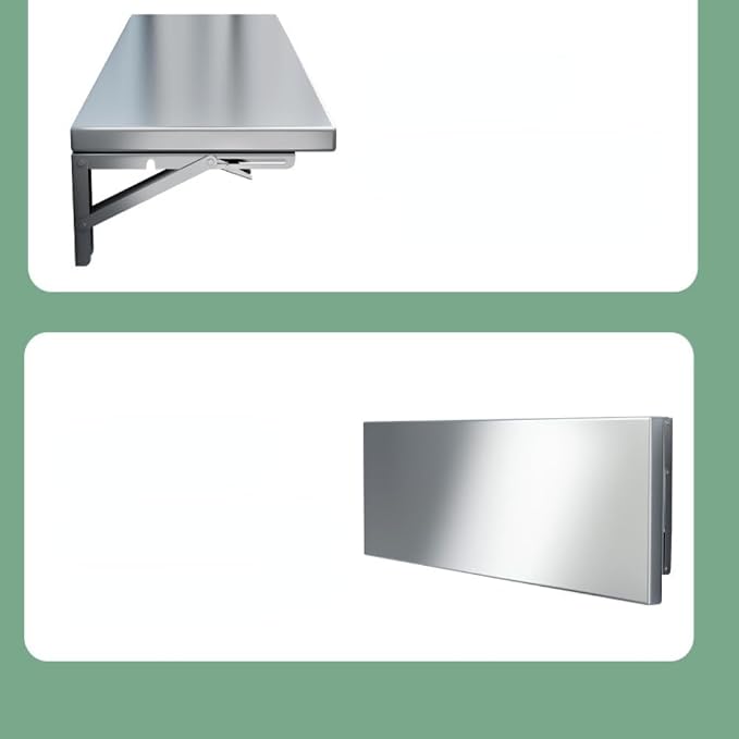 23.6 * 16in Medium Stainless Steel Folding Wall Shelf | Food Truck | Kitchen, Restaurant, Garage, Laundry, Utility Room Folding Concession Shelf