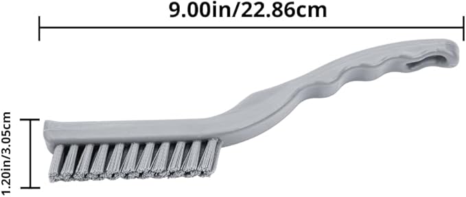 SPARTA Detail Brush Set - Grout & Crevice Brushes with Hanging Hole for Bathroom, Kitchens & Countertop, Plastic, 9 Inches, Orange