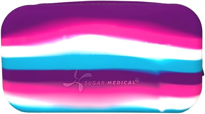 Sugar Medical Tandem Travel Case for t:Slim X2 & Mobi Pump Supplies, Silicone Diabetes Organizer with Compartments for Infusion Sets, Cartridges & Insulin Vial (Pink, Purple, Blue) | Silicone Organizer, Compact Design, Infusion Set Storage, Cartridge C...