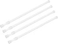 4 Pack Tension Curtain Rod 28-48 Inch, Small Short Adjustable Extendable Spring Loaded Clothes Rods for Windows Cabinet Blinds Closet Bedroom Kitchen Bathroom Door No Drilling White