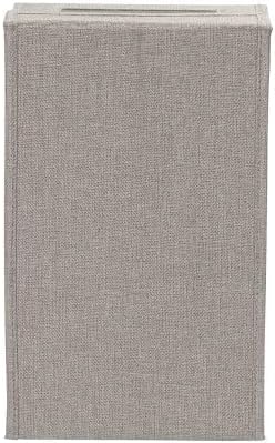 Household Essentials Small Drop Front Shoe Box with Clear Front Panel, Sturdy Poly‑Blended Linen, Gray Finish, Set of 2