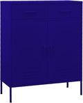 Navy Blue Steel Storage Cabinet with 79.3 Gallon Capacity, Adjustable Shelves and Sliding Doors for Home Office Organization, Modern Furniture for Living Room Storage