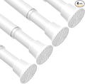 4pack Tension Curtain Rod 16 to 36Inch, White Spring Tension Curtain Rod Adjustable Expandable Curtain Rod No Drilling, Spring Loaded Curtain Rods for Windows, Bedroom, Doorway Door, Closet
