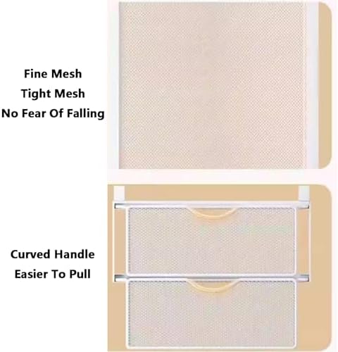 Double Layer Pull-Out Baskets for Closet Storage, Wire Mesh Organizer for Home Cabinets, Easy Access Drawer Solution, Durable and Stylish Space-Saving Design