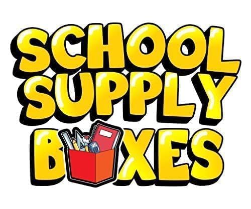 School Supply Boxes | STEM Class Case (4 Boxes) | Back to School Essentials Kit for Students & Teachers | Includes a Calculator, Graph Ruled Filler Paper, a Protractor, & More