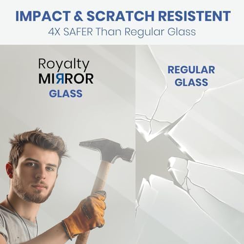 Royalty Fixed Shower Screen - 36" x 78" Frameless 3/8" Clear Tempered Glass Panel with Hardware - Easy Clean Smart Guard Coating - Minimalist Modern Design for Bathroom - Brushed Gold