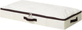 Low Profile Under Bed Storage Containers with Clear Label Holder | Foldable Sturdy Underbed Storage Boxes, Closet Organizers for Seasonal Clothes, Bedding, Shoes (Beige, 29.5*15*4")