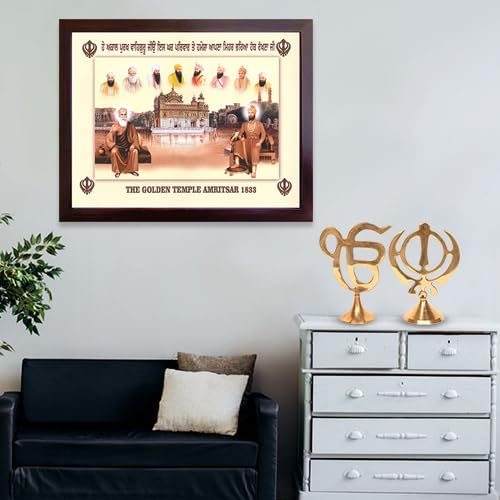 Lord Sikh Guru poster print with frame for Home Decor and Gifting Purpose (229-123)