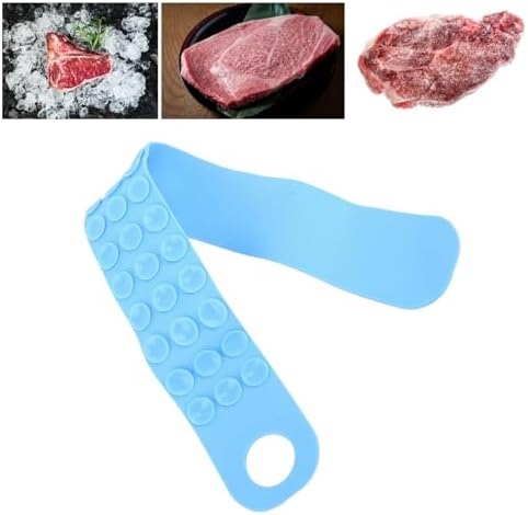 Silicone Thawing Belt for Frozen Meat, Seafood, Fish, Steak, Chicken, Fast Kitchen Defrosting Tool, Blue, Countertop and Sink Compatible