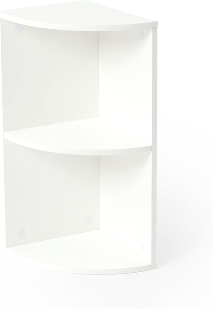 FurnitureR Basics Corner Storage Organizers - can be Combined Freely, Freestanding Open Storage Cabinet Shelf, Stackable Cubby Shelf for Living Room Bedroom Guest Room Office Dorm Kids Room, White