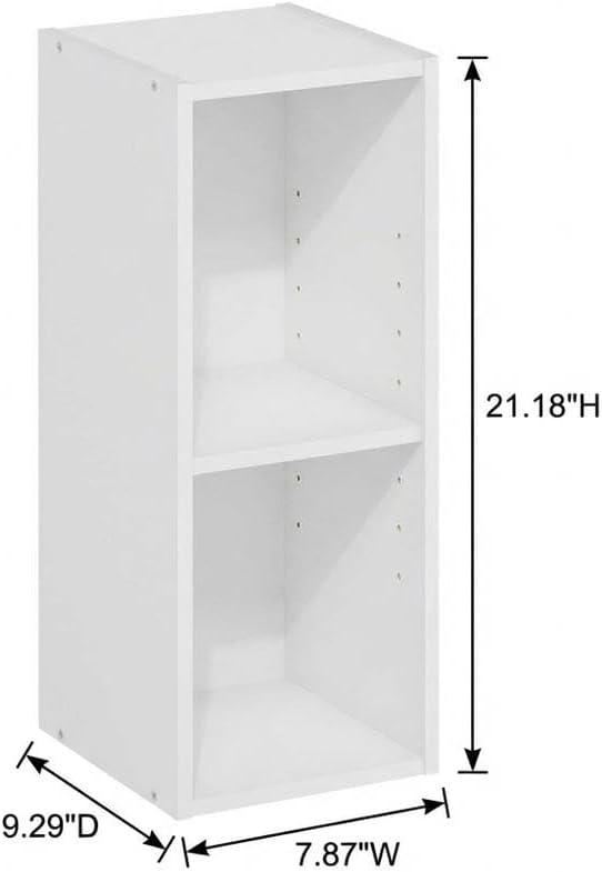 Furnifact White Bookcase with Durable Wooden Construction, Space-Saving Design, Versatile Storage Solution, Stylish and Lightweight for Home or Office