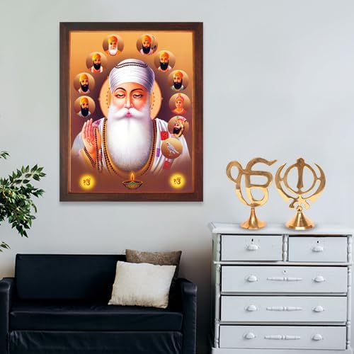 Lord Sikh Guru poster print with frame for Home Decor and Gifting Purpose (229-3)