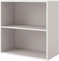 Homes: Inside + Out Apexa 2-Tier Cube Storage Organizer Shelves, Stackable Wood Bookcase Fits Cubby Bins for Organization, Dorm Teen Room Decor & Home Office, Taupe Grey