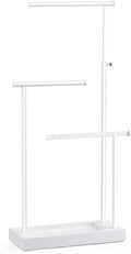 SRIWATANA Jewelry Organizer Stand, Extra Tall Jewelry Display Necklace Holder, Gift Idea (White)