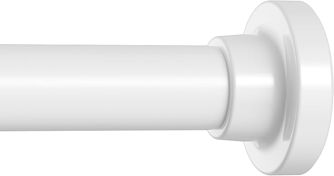 Long Tension Curtain Rod 40-113inch White Shower Curtain Rods no Drilling Adjustable Tension Rod for Windows,Shower,Patio,Doorway,Heavy Duty Spring Rods Diameter 1.26inch