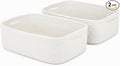 Large Shallow Basket, 15"x11"x5.1", Baskets for Organizing 2 Pack | White Shallow Storage Basket for Organizing, Shelves, Living Room, Nursery, Bathroom, Cotton Rope Basket Organizer