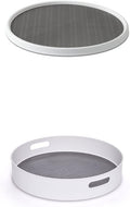 Copco 255-0186 Non-Skid Pantry Cabinet Lazy Susan Turntable, 18-Inch, White/Gray - 2555-0186 and Copco Non-Skid Under-Sink Pantry Cabinet Kitchen Organizer, 18-Inch, White/Gray 2