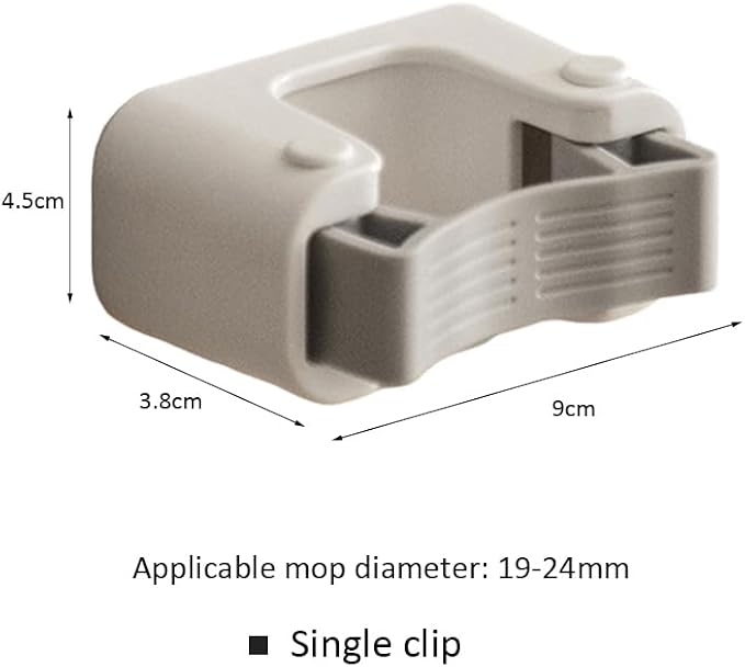 Broom Holder Wall Mount Mop and Command Broom Hanger Organizer Wall Mount Self Adhesive (Single clip+double clip)
