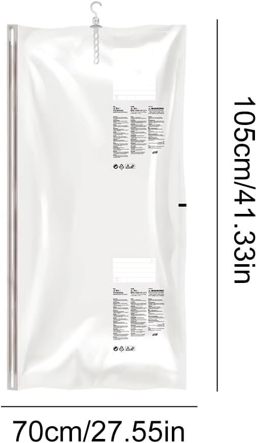 Hanging Vacuum Storage Bags, Space Saver Bags for Clothes, Vacuum Sealer Bags with Heavy Duty Hanging Hooks for Clothing, Suits and Jackets, Closet Organizers and Storage