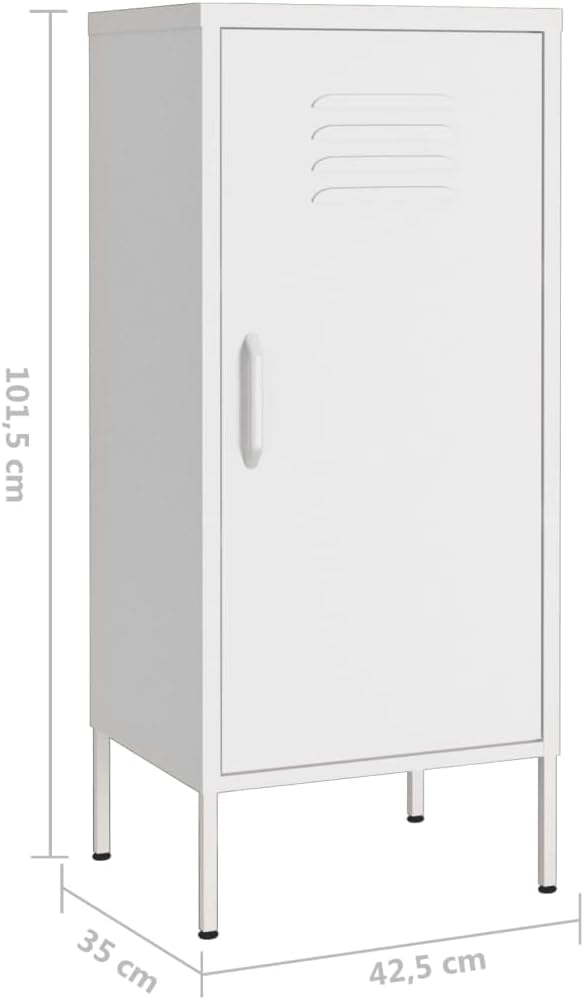 White Steel Storage Cabinet with Adjustable Shelves, Modern Minimalist Design for Home Organization and Display, 4-Piece Set for Living Room or Bedroom