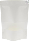 Kraft Paper Zipper Pouches,ULIFESTAR Kraft Stand Up Zip Lock Pouch Bags,100PCS Resealable Bag with Transparent Window and Tear Notch Resealable Bag for Small Business HomeUse,6.3"*9"(16 * 23cm+4cm)