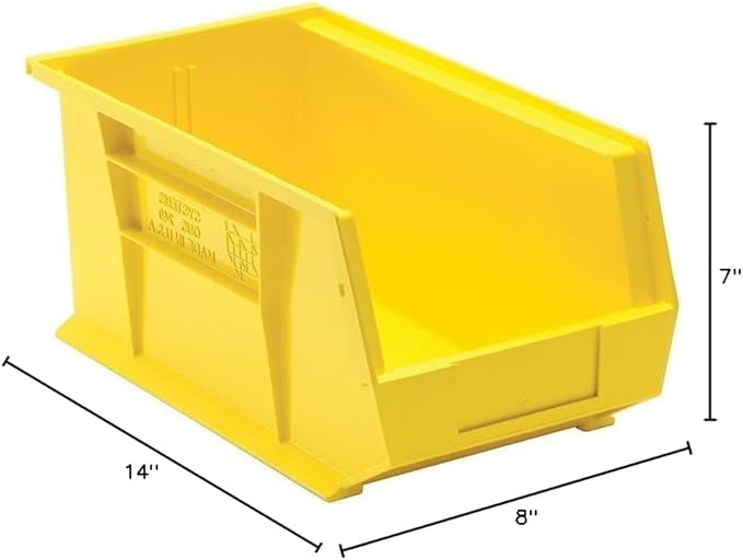 Quantum Storage QUS240 Ultra Stack and Hang Bins - 14-3/4" x 8-1/4" x 7" - 12 Pack