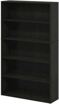 Furnifact Espresso 5-Tier Open Shelf Bookcase, Modern Storage Solution, Sturdy Wood Construction, Compact Design, Ideal for Living Room or Office