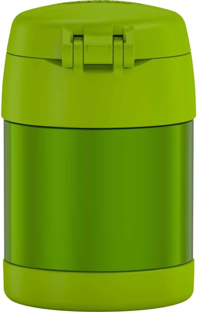 THERMOS FUNTAINER Insulated Food Jar, 10 Ounce, Kid Friendly Food Jar with Foldable Spoon, Lime